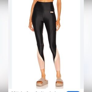 P.E Nation Black and Blush Colorblock Game Card Leggings